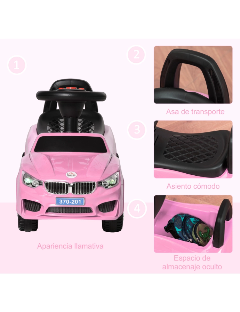 imagem de Carro Andador para Crianças 63.5x28x36cm cor rosa 370-201PK6