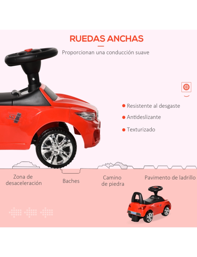 imagem de Carro Andador para Crianças 63.5x28x36cm cor vermelho 370-201RD7