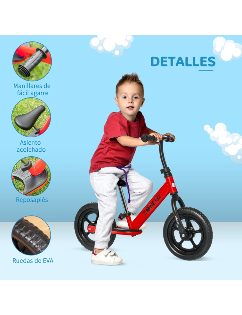 imagem de Bicicleta sem Pedais para Crianças 89x37x55cm cor vermelho 370-203RD5