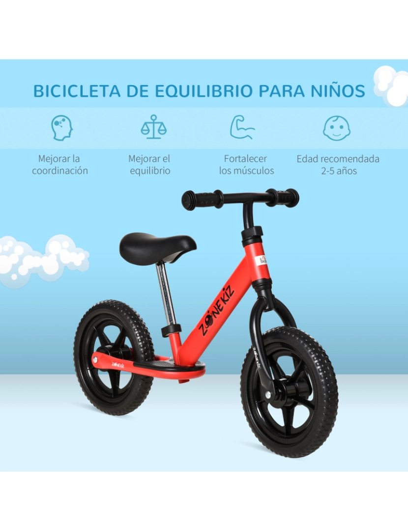 imagem de Bicicleta sem Pedais para Crianças 89x37x55cm cor vermelho 370-203RD6