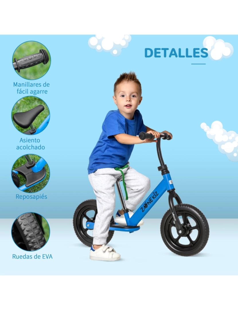 imagem grande de Bicicleta sem Pedais para Crianças 89x37x55cm cor azul 370-203BU5