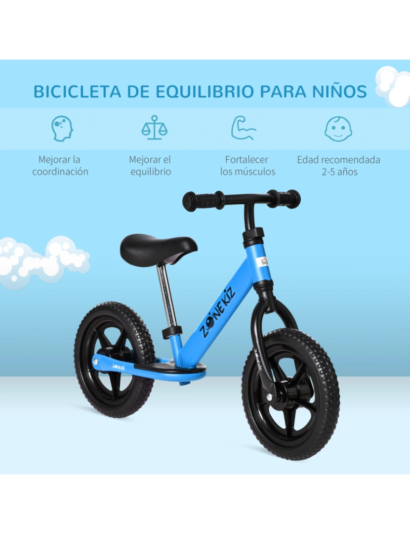 imagem de Bicicleta sem Pedais para Crianças 89x37x55cm cor azul 370-203BU6