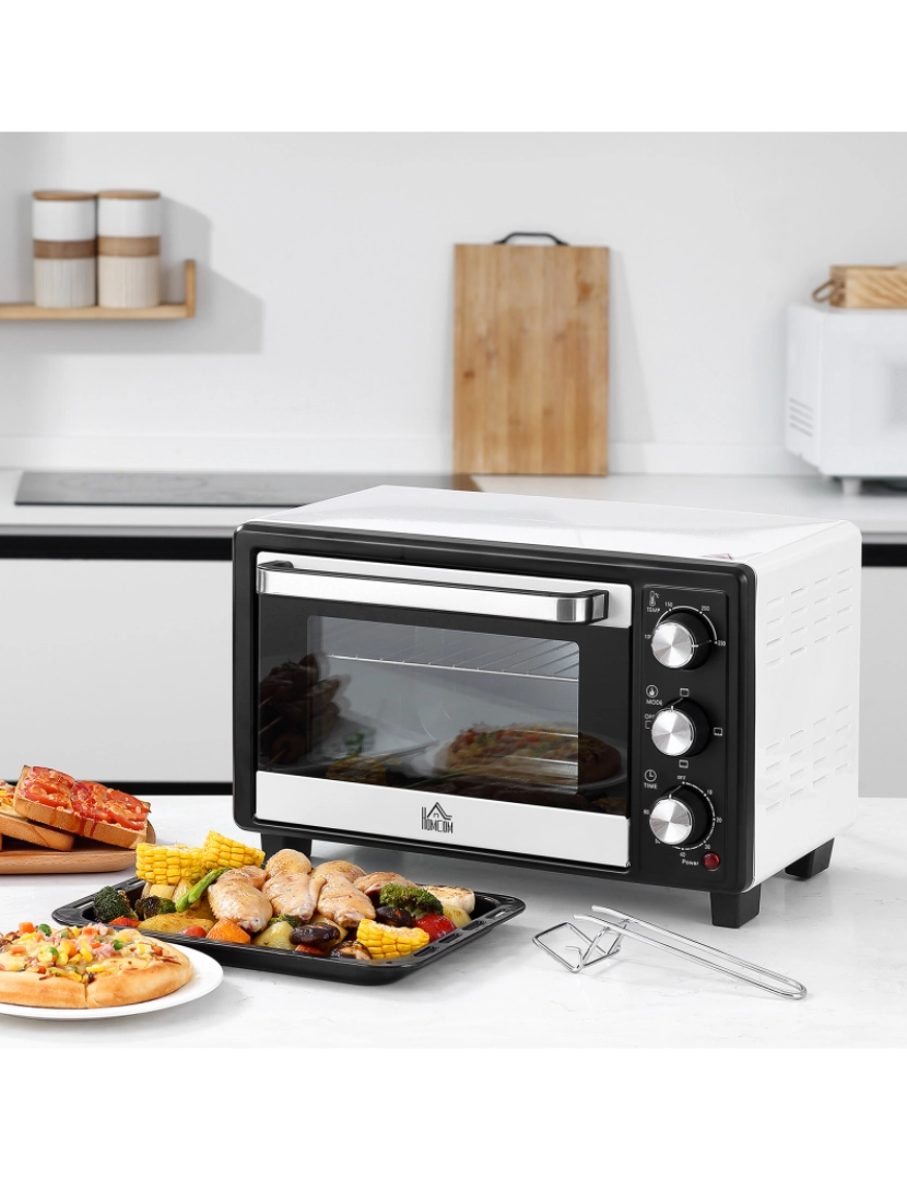 imagem de Mini Forno 44x32x28.1cm cor branco e preto 800-083V90WT2