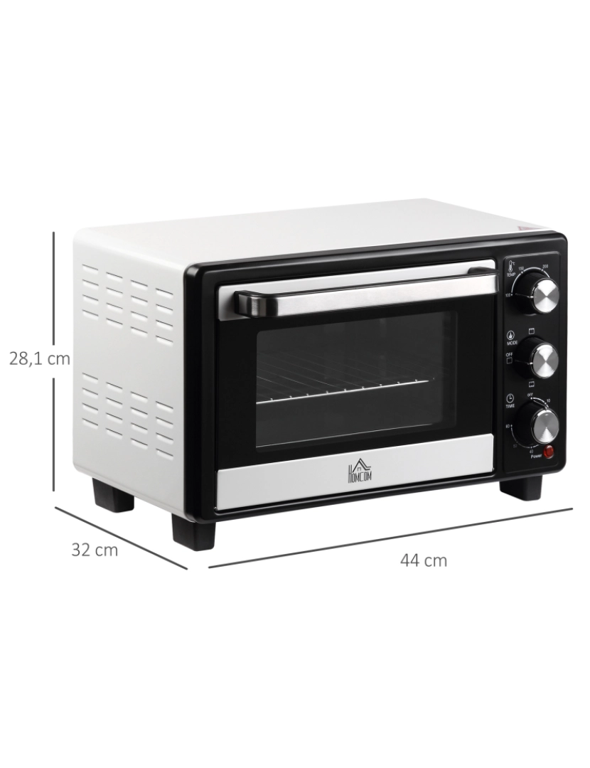 imagem de Mini Forno 44x32x28.1cm cor branco e preto 800-083V90WT3
