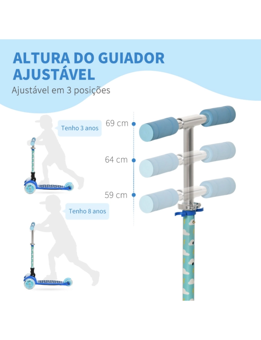 imagem de Trotinete para Crianças 54.7x32.5x69cm cor azul 371-034BU9