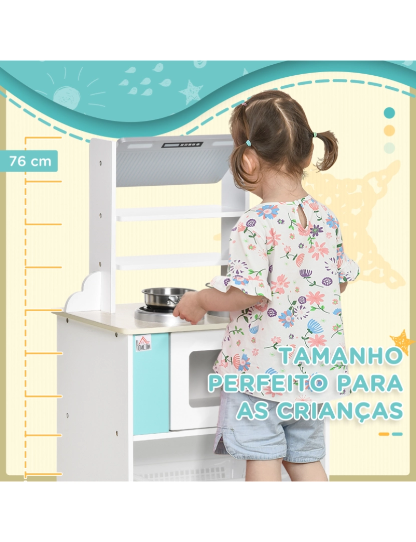 imagem de Cozinha Infantil de Madeira 42x29x76cm cor cor de madeira natural 350-1037