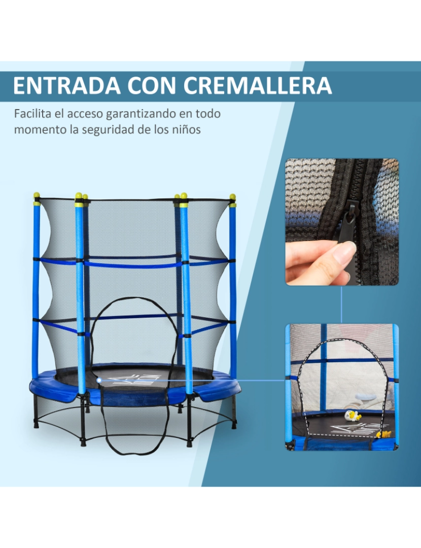 imagem de Trampolim para Crianças 140x140x160cm cor azul 342-008V01BU4