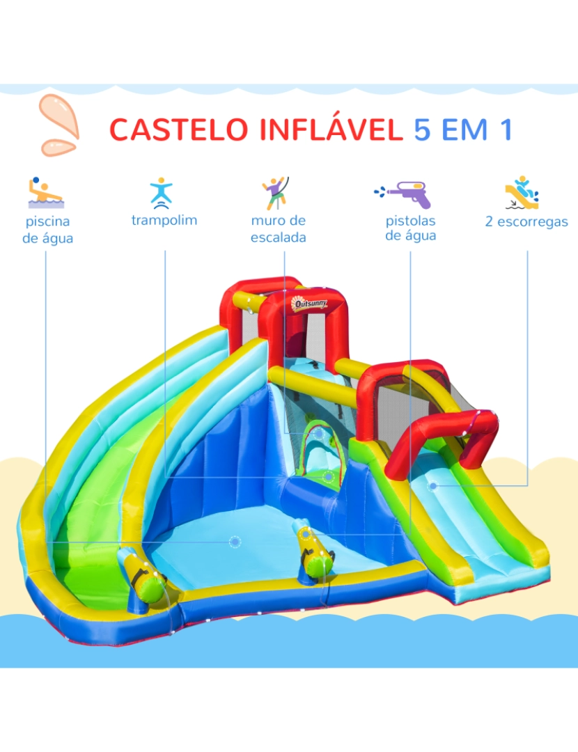 imagem de Castelo Insuflável 385x365x200cm cor multicor 342-044V904