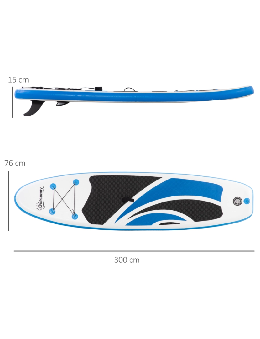 imagem de Prancha de Paddle Surf Inflável 300x76x15cm cor azul A33-0203