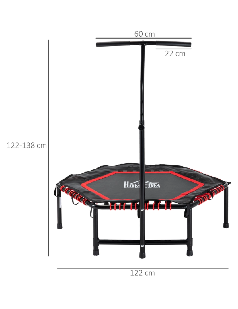 imagem de Trampolim Fitness Ø122x138cm cor vermelho e preto A71-006V01RD3