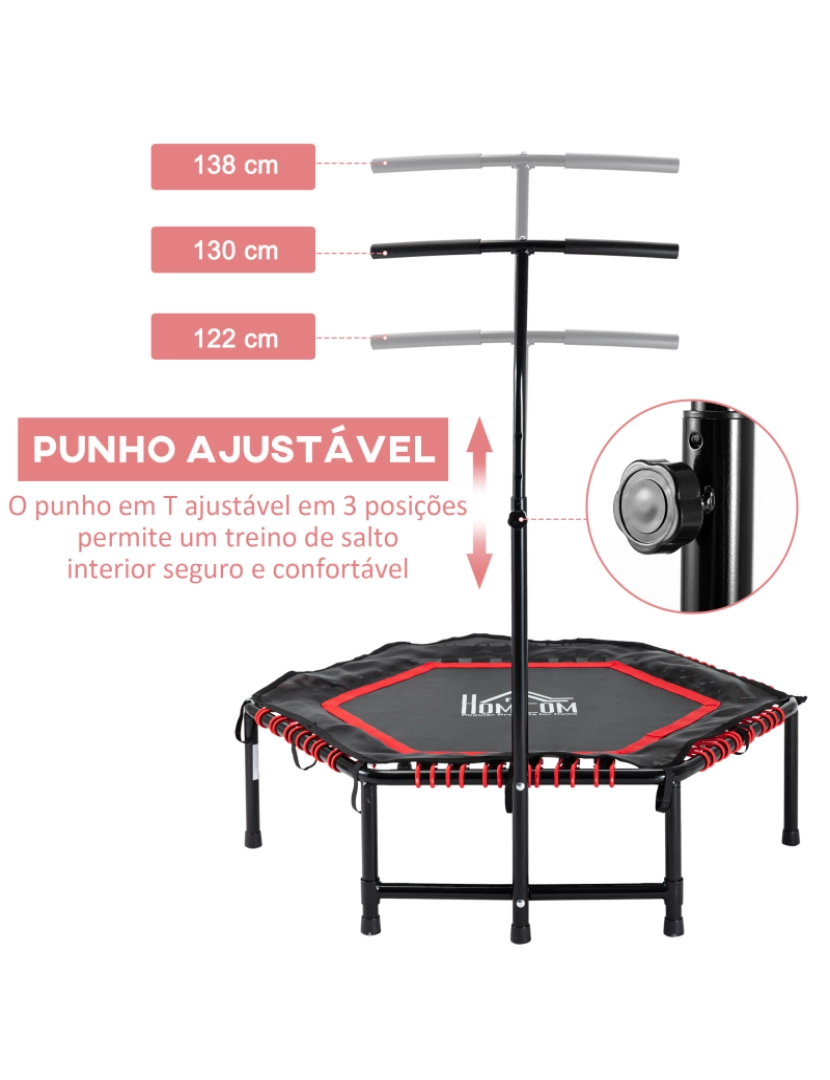 imagem de Trampolim Fitness Ø122x138cm cor vermelho e preto A71-006V01RD4