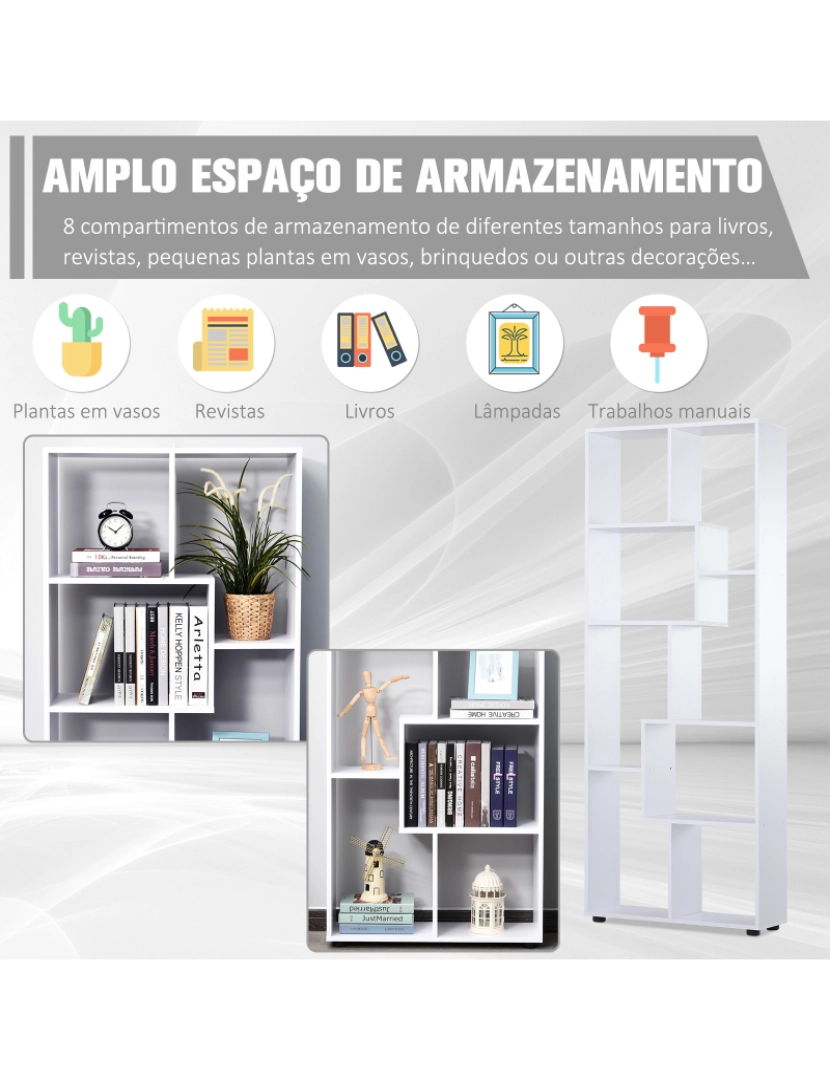 imagem de estante 70cmx24cmx178cm cor branco 836-141WT4