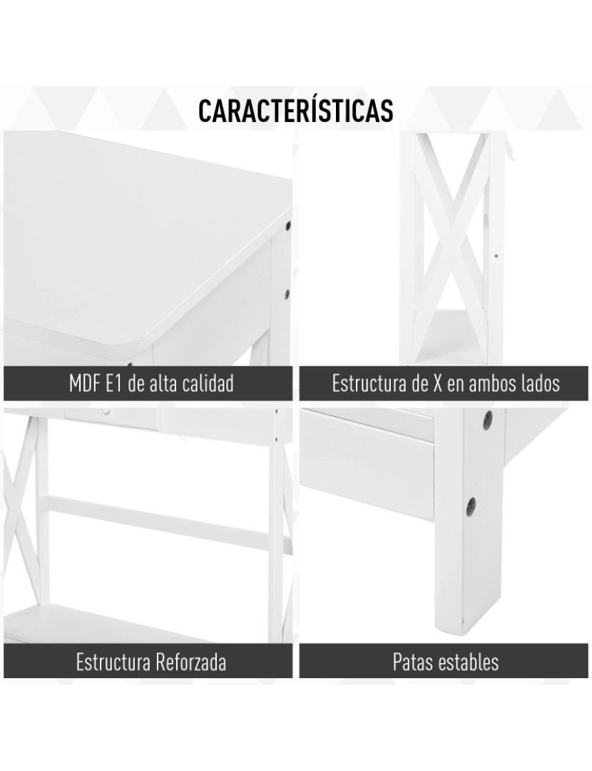 imagem de Mesa de consola 100cmx30cmx81cm cor branco 837-0455