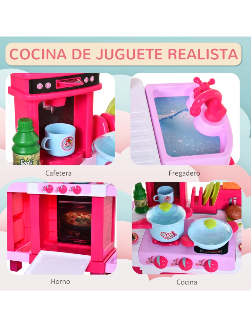 imagem de Cozinha Infantil 78x29x87cm cor rosa 350-0475