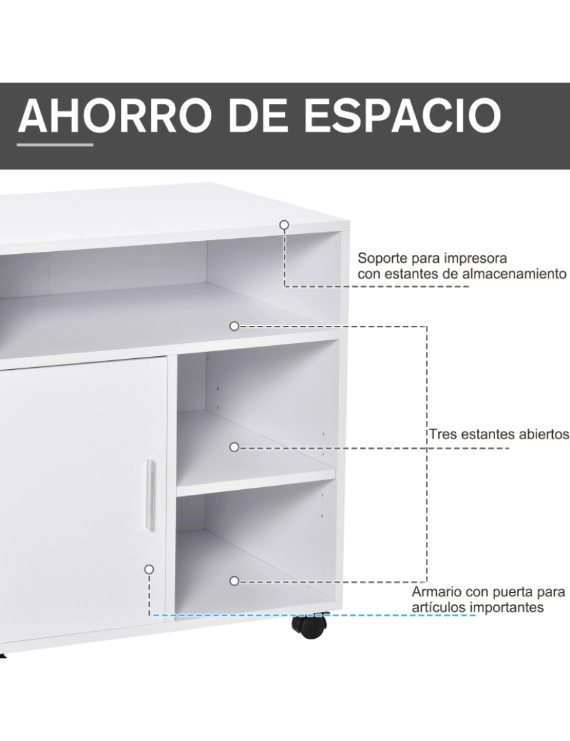 imagem de Suporte da impressora 60cmx50cmx65.5cm cor branco 924-012WT5