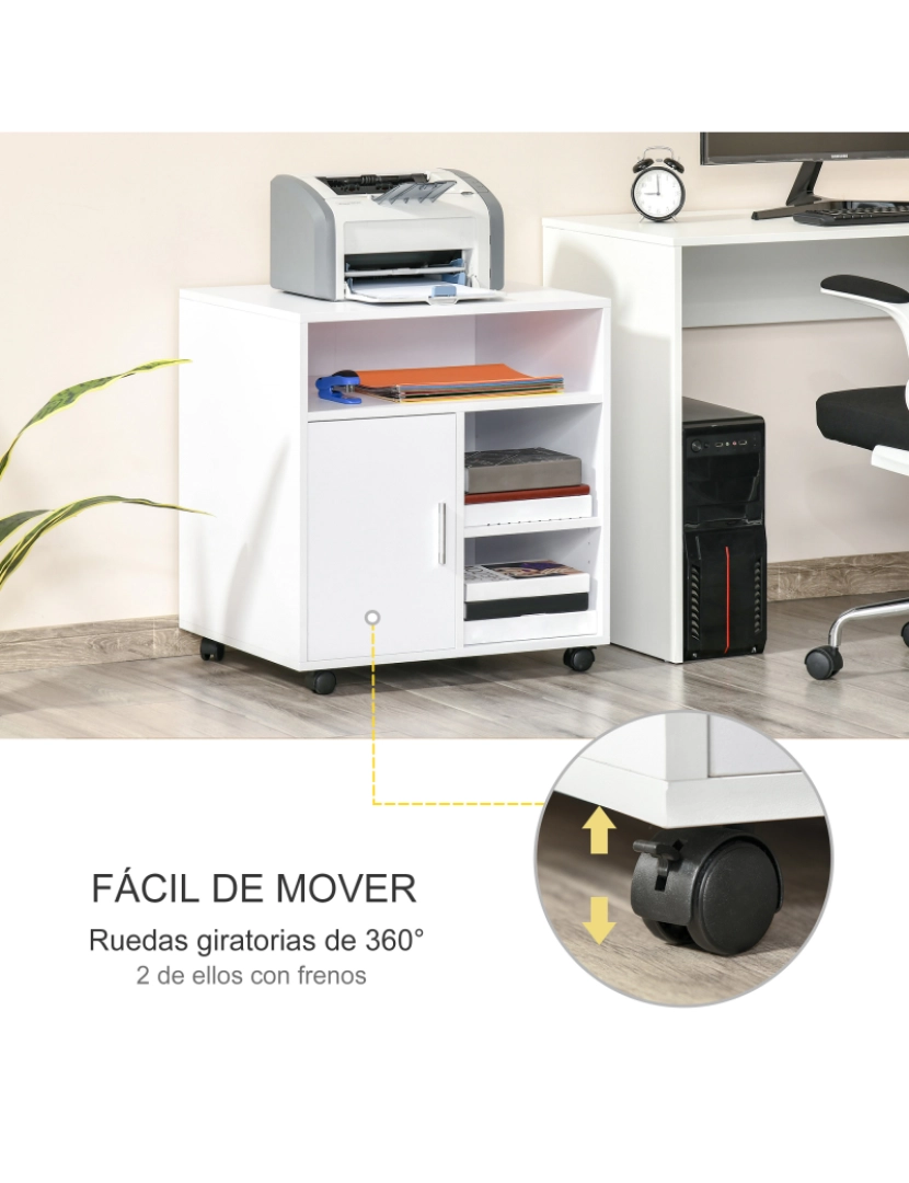 imagem de Suporte da impressora 60cmx50cmx65.5cm cor branco 924-012WT6
