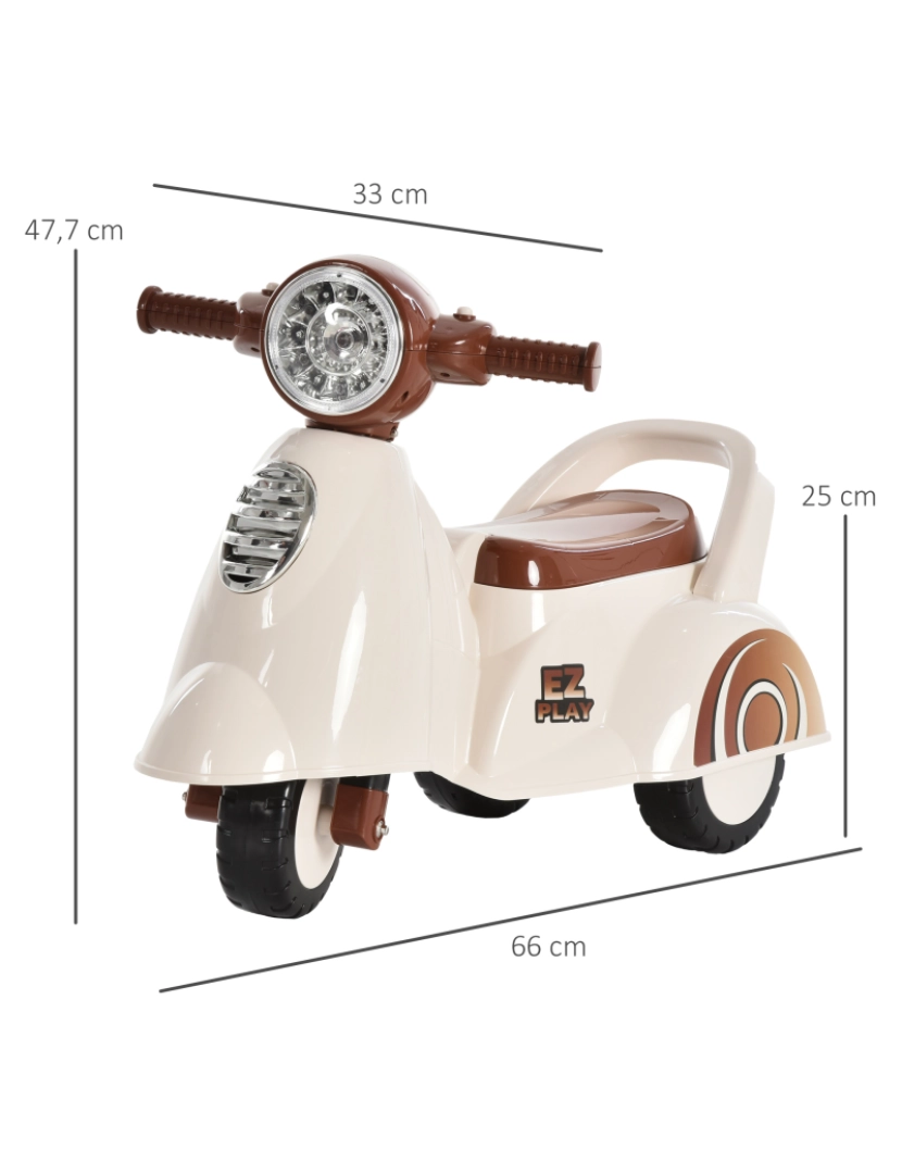 imagem de Carro de passeio para bebé 66x33x47,7cm cor branco 370-106WT3