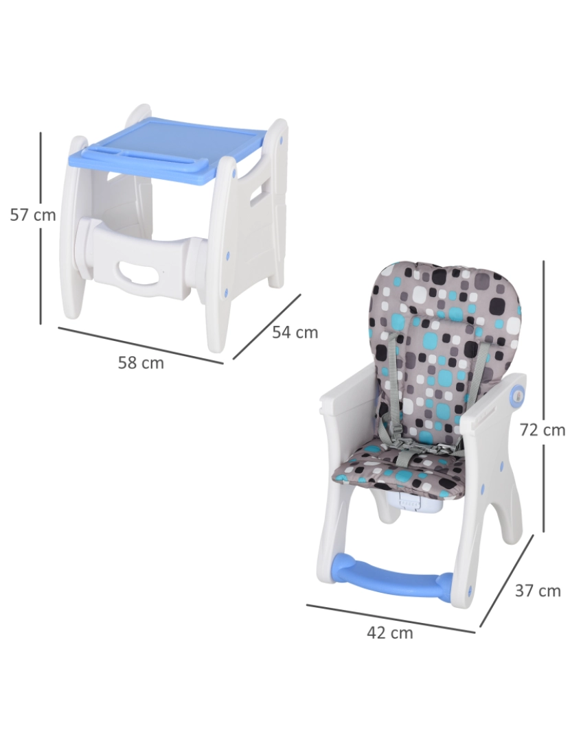 imagem de Cadeira alta para bebê 57x59x105cm cor azul 420-008BU3