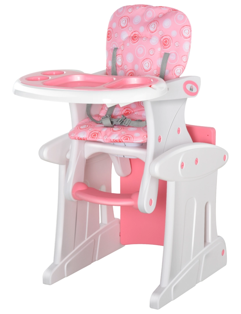 Homcom - Cadeira alta para bebê 57x59x105cm cor rosa 420-008PK