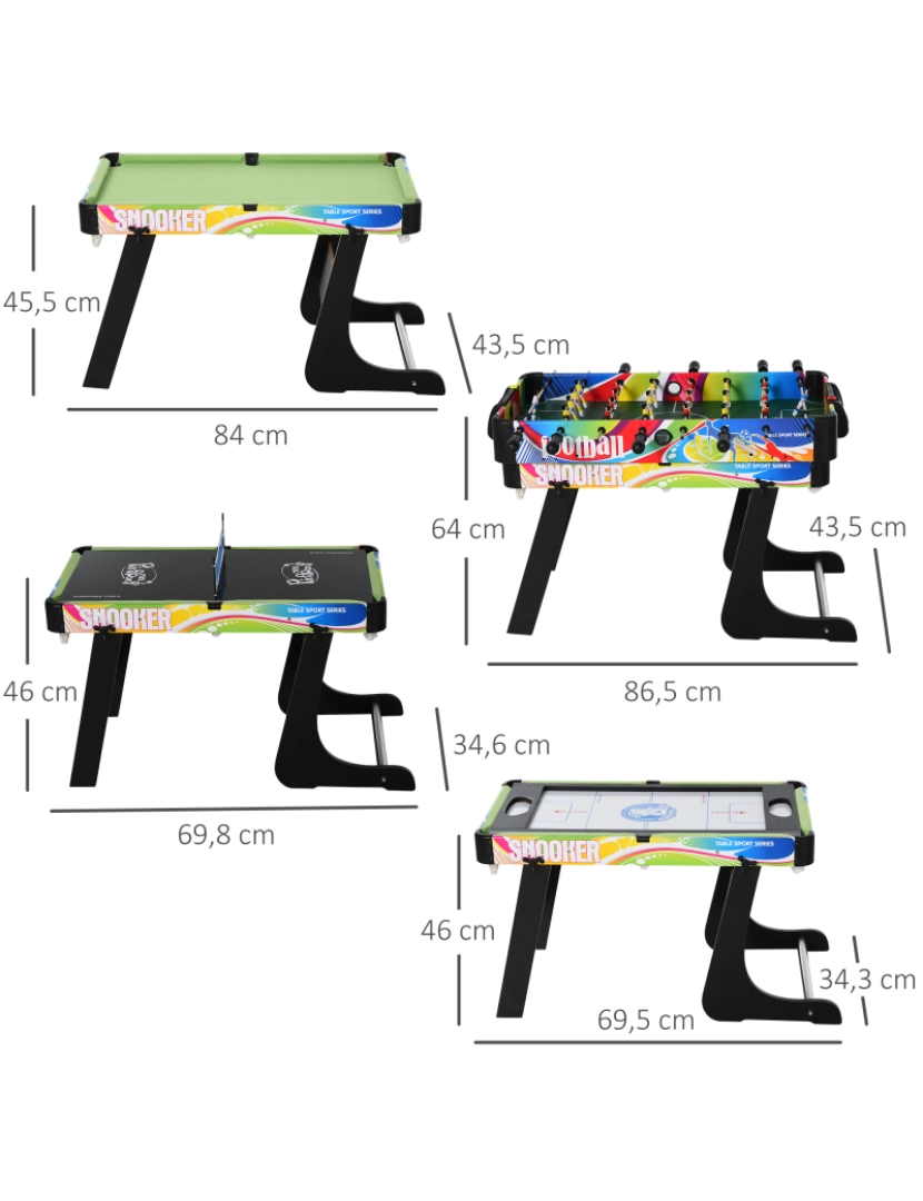 imagem de Mesa de jogo 4 em 1 86,5x43,5x64cm cor multicor A70-0483