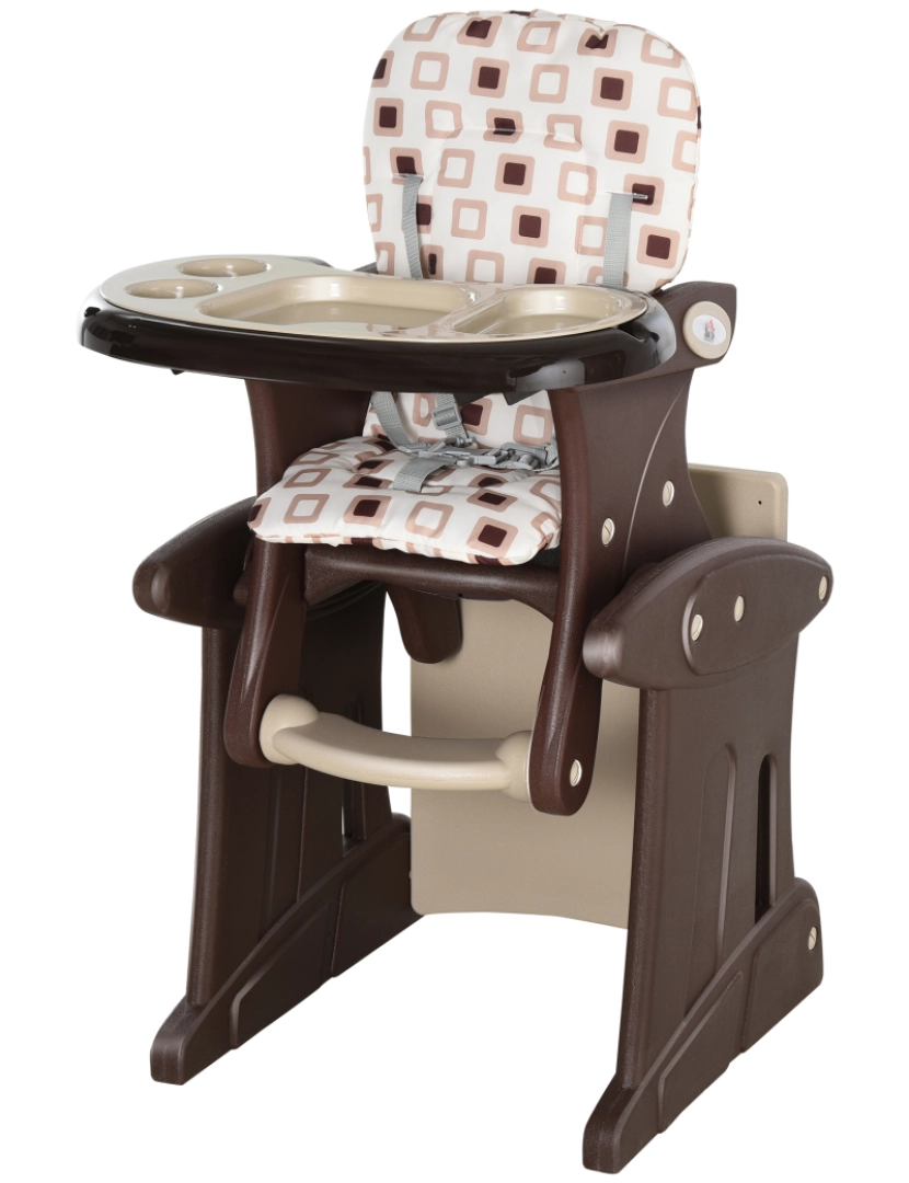 Homcom - Cadeira alta para bebê 57x59x105cm cor marrom 420-008WT