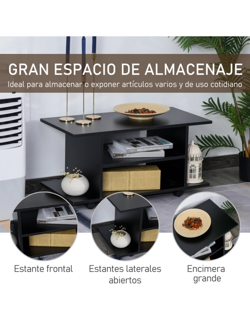 imagem de Mesa para TV 80x40x40cm cor preto 02-06104