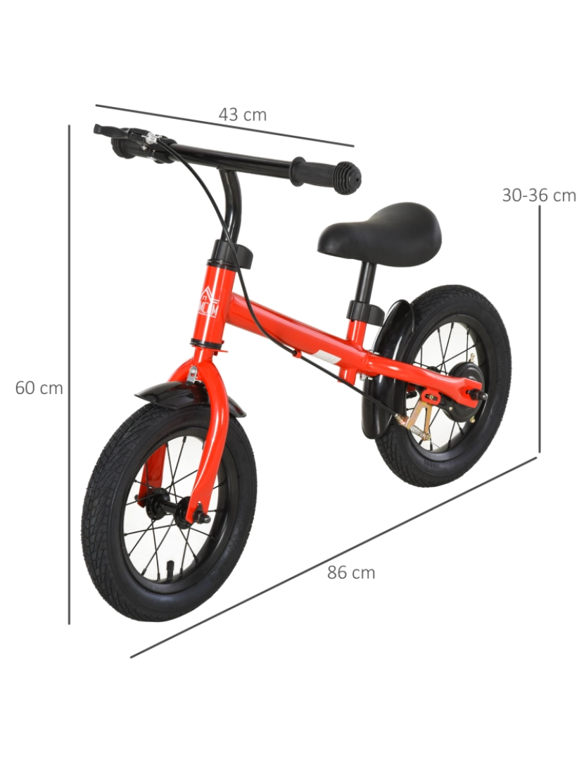 imagem de Bicicleta sem Pedais 86x43x60cm cor vermelho 370-0983