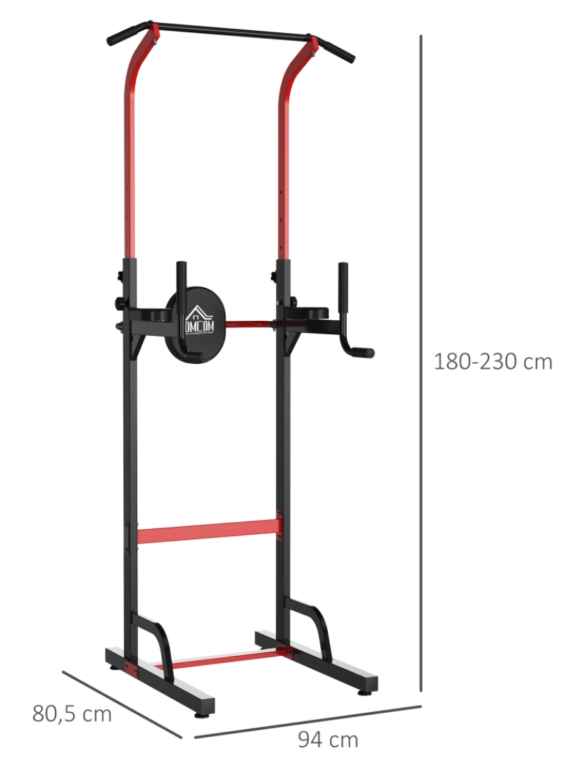 imagem de Estação de musculação 94cmx80,5cmx180-230cm cor preto A91-081RD3