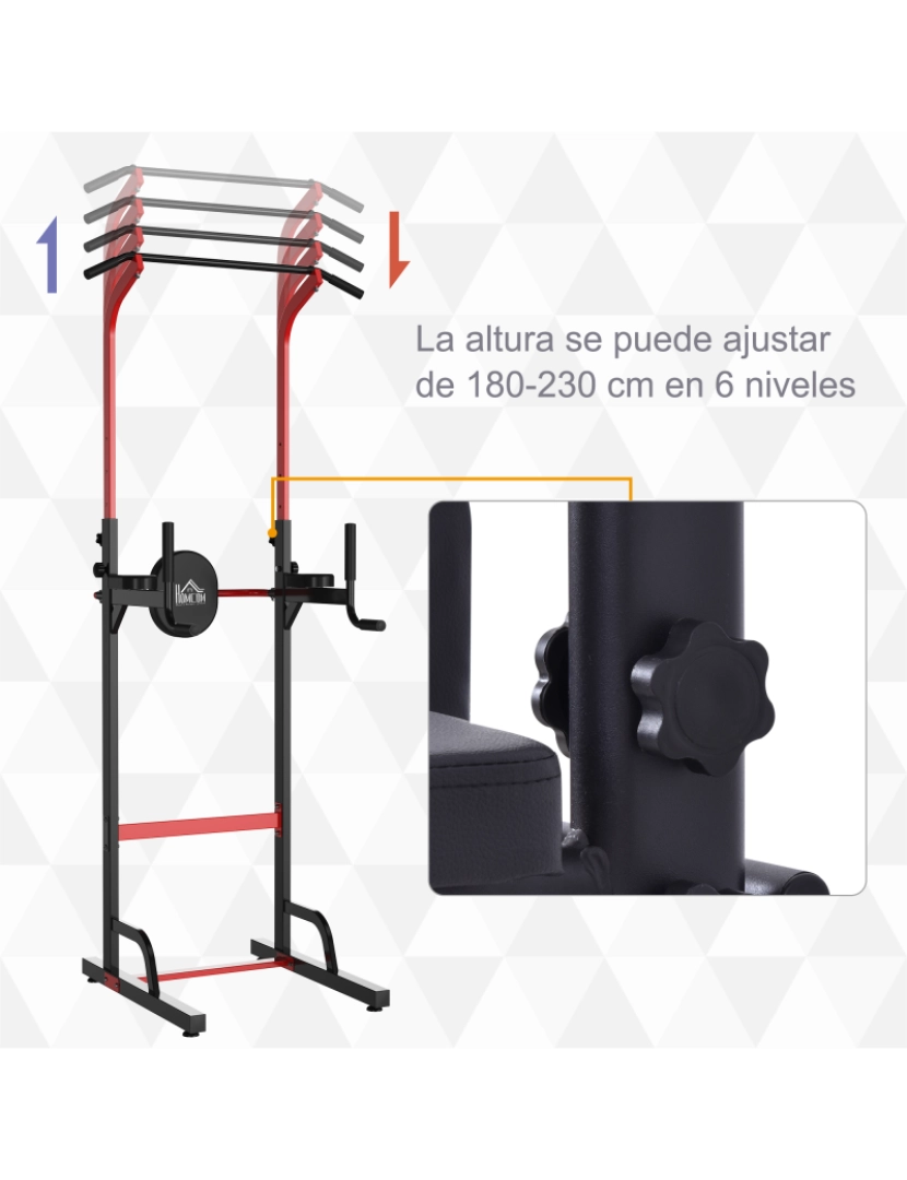 imagem de Estação de musculação 94cmx80,5cmx180-230cm cor preto A91-081RD4