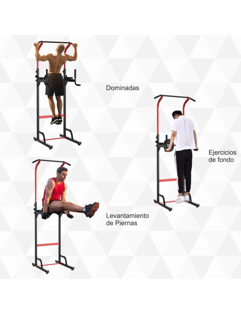 imagem de Estação de musculação 94cmx80,5cmx180-230cm cor preto A91-081RD6