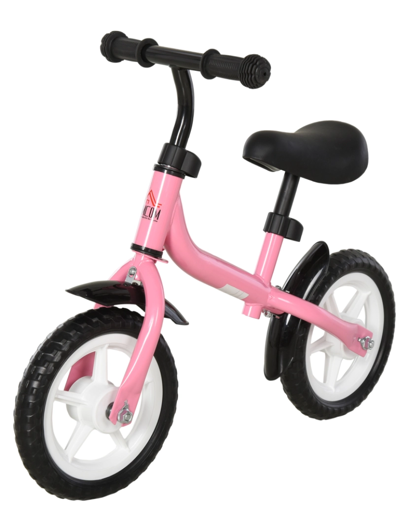 Homcom - Bicicleta de equilíbrio infantil 71x32x56cm cor rosa 370-099PK