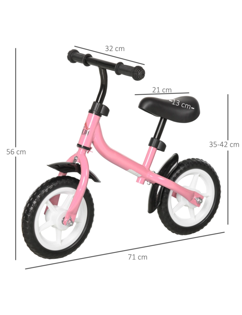 imagem de Bicicleta de equilíbrio infantil 71x32x56cm cor rosa 370-099PK3