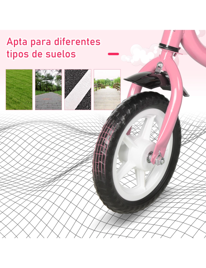 imagem de Bicicleta de equilíbrio infantil 71x32x56cm cor rosa 370-099PK8