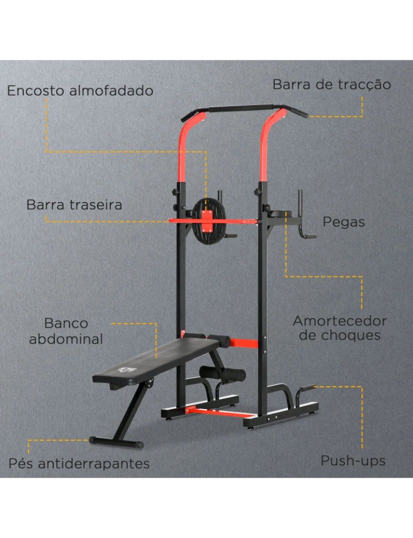 imagem de Estação de musculação 94cmx174cmx180-230cm cor preto A91-0845