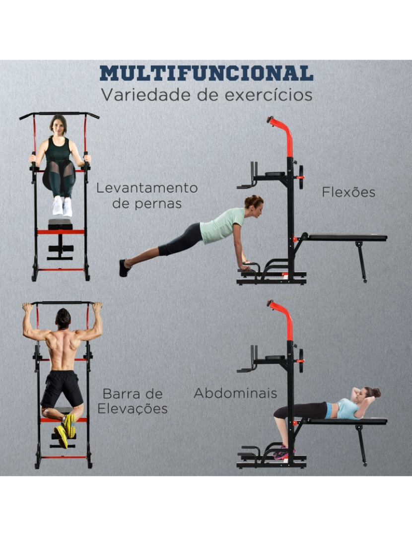 imagem de Estação de musculação 94cmx174cmx180-230cm cor preto A91-0846