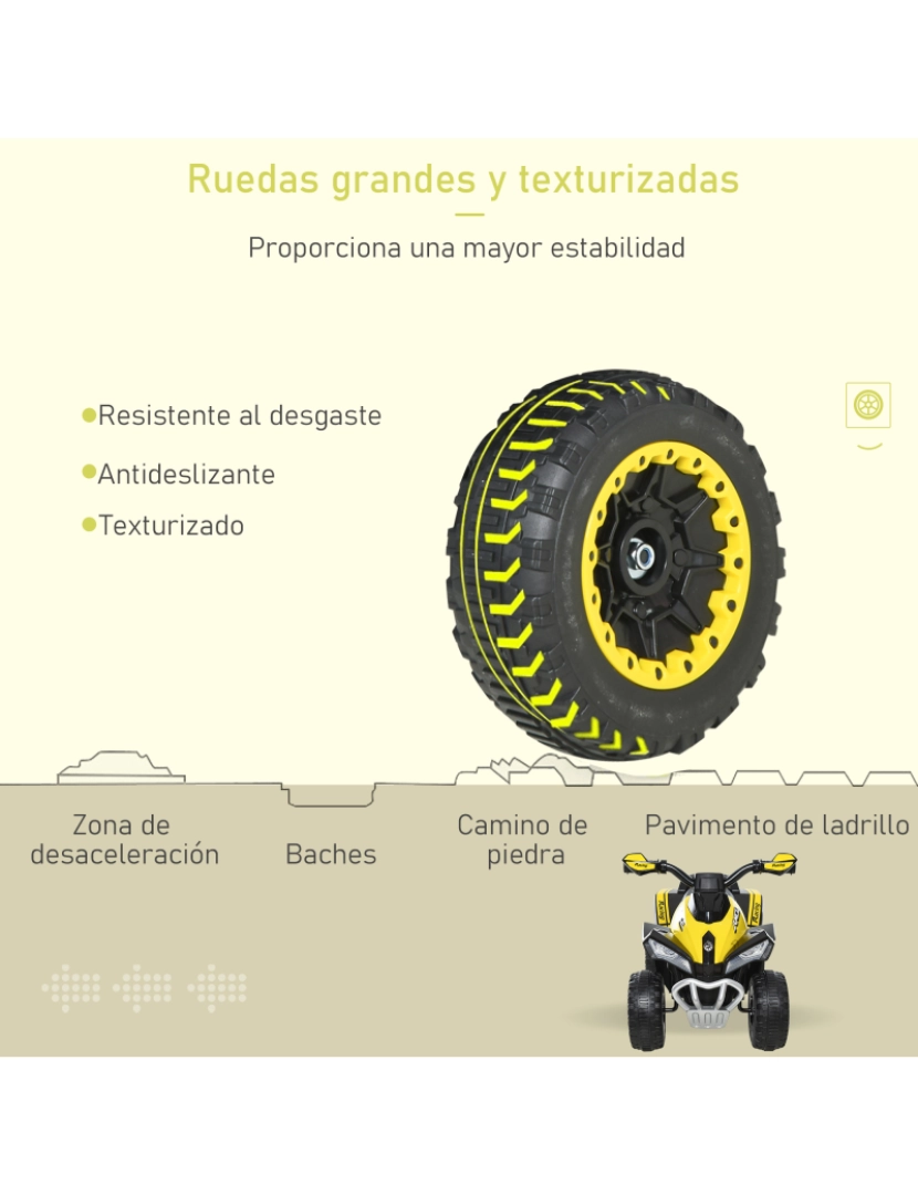 imagem de Quadriciclo para Crianças 67.5x38x44cm cor amarelo 370-096YL7