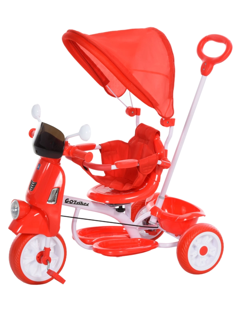 Homcom - Triciclo infantil 42x28x36,5cm cor vermelho 370-094RD