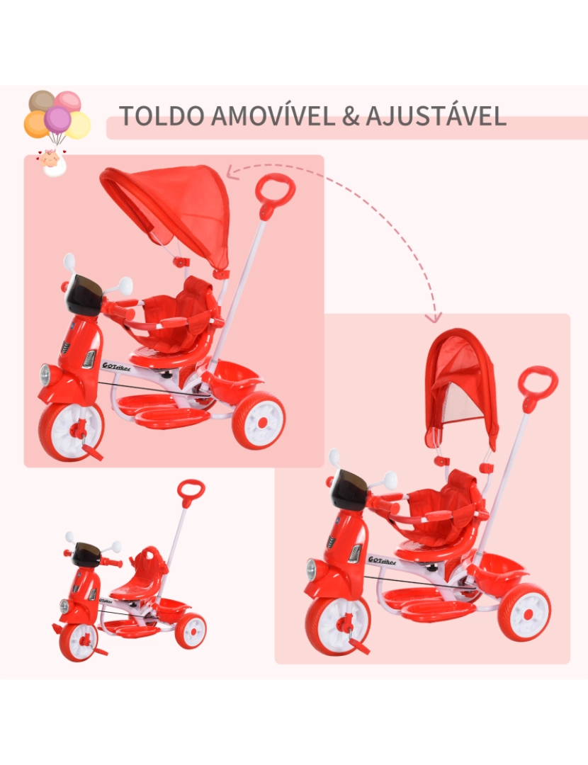 imagem grande de Triciclo infantil 42x28x36,5cm cor vermelho 370-094RD6