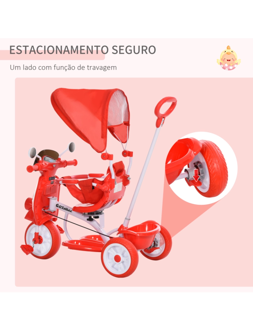 imagem de Triciclo infantil 42x28x36,5cm cor vermelho 370-094RD7
