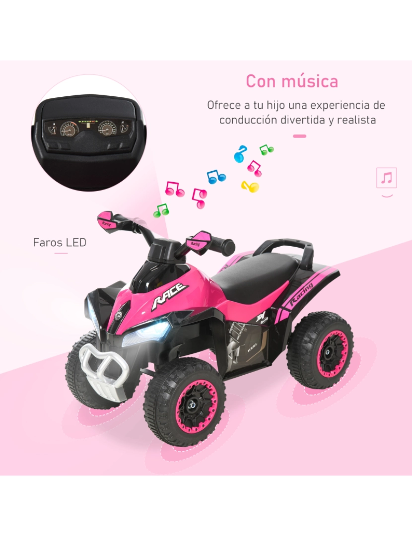 imagem de Quadriciclo para Crianças 67.5x38x44cm cor rosa 370-096PK4