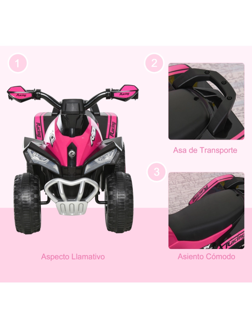 imagem de Quadriciclo para Crianças 67.5x38x44cm cor rosa 370-096PK5