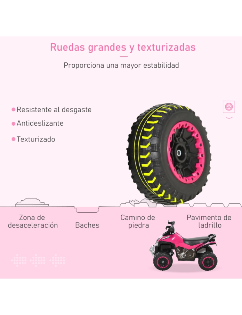 imagem de Quadriciclo para Crianças 67.5x38x44cm cor rosa 370-096PK7