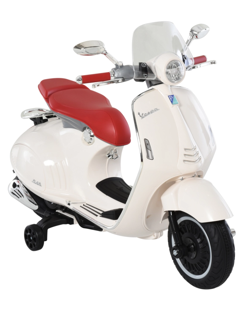 Homcom - Motocicleta elétrica infantil 108x49x75cm cor branco 370-115WT