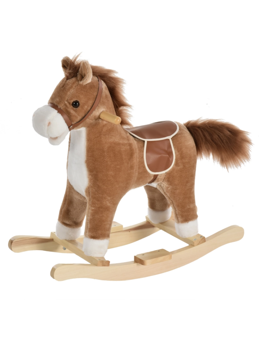 Homcom - Cavalo de balanço infantil 65cmx32,5cmx61cm cor marrom 330-109BN