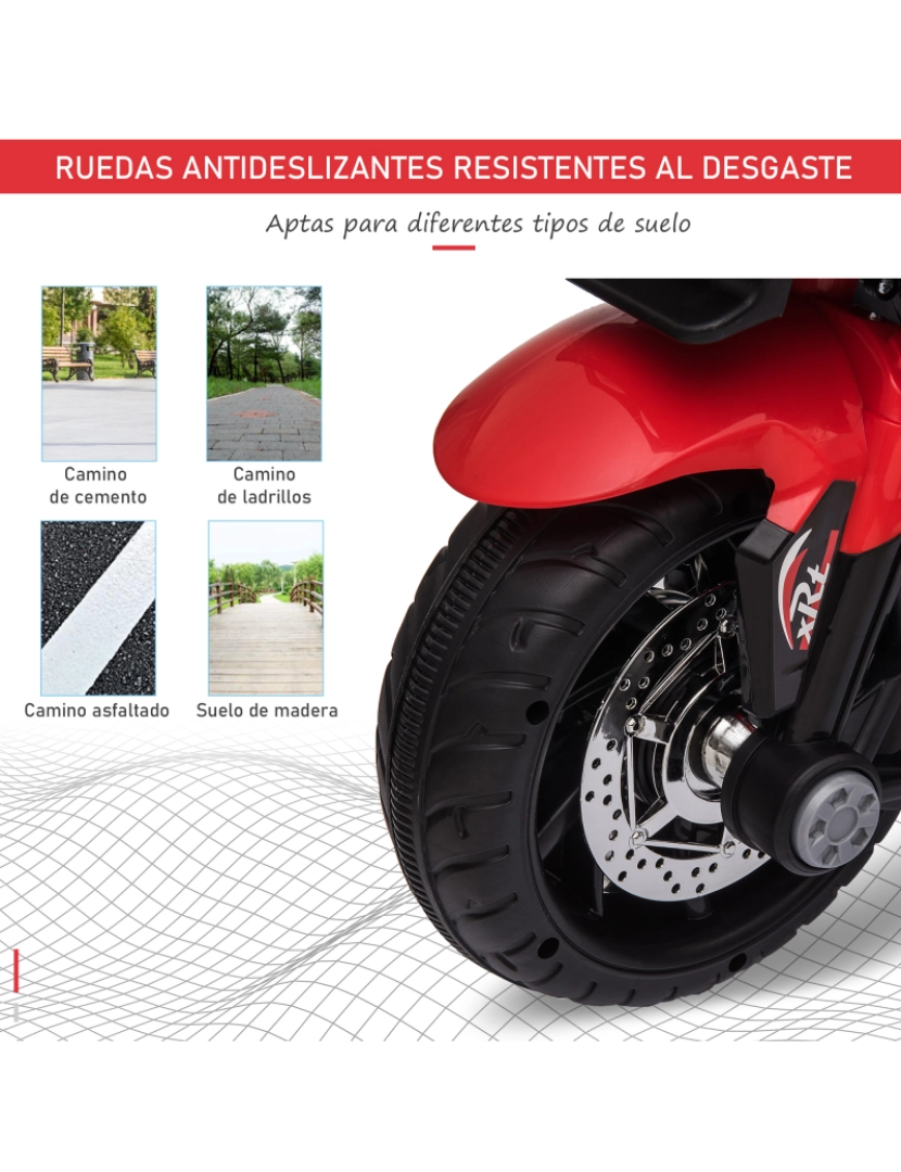 imagem de Motocicleta Elétrica para Crianças 86x42x52cm cor vermelho e preto 370-102RD6