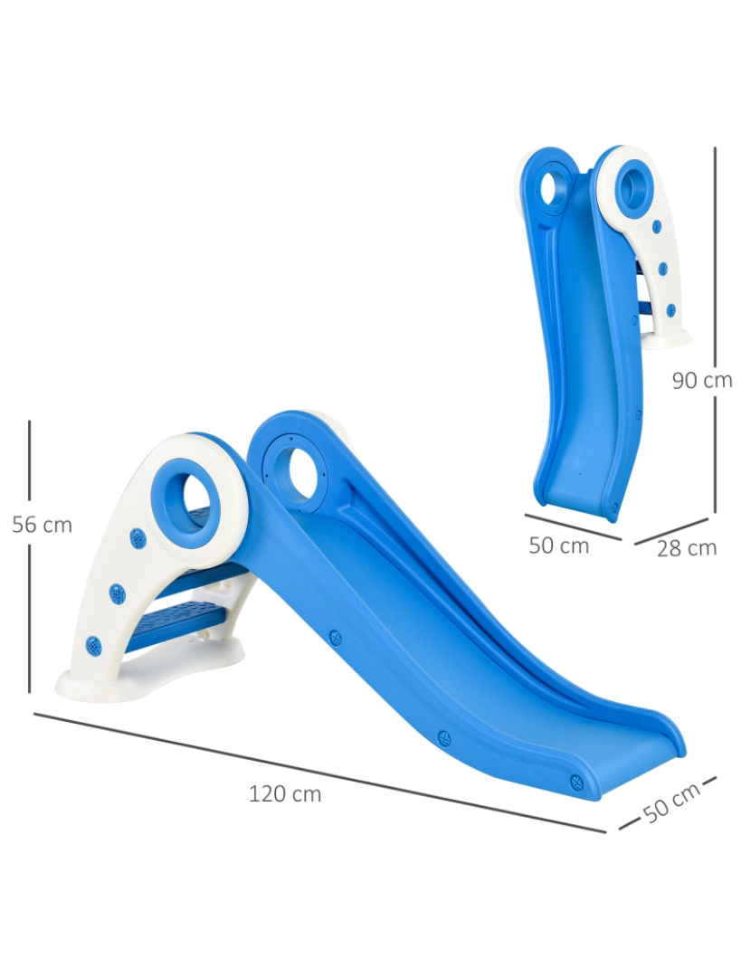 imagem de Corrediça de dobramento infantil 120x50x56cm cor azul 331-001BU3
