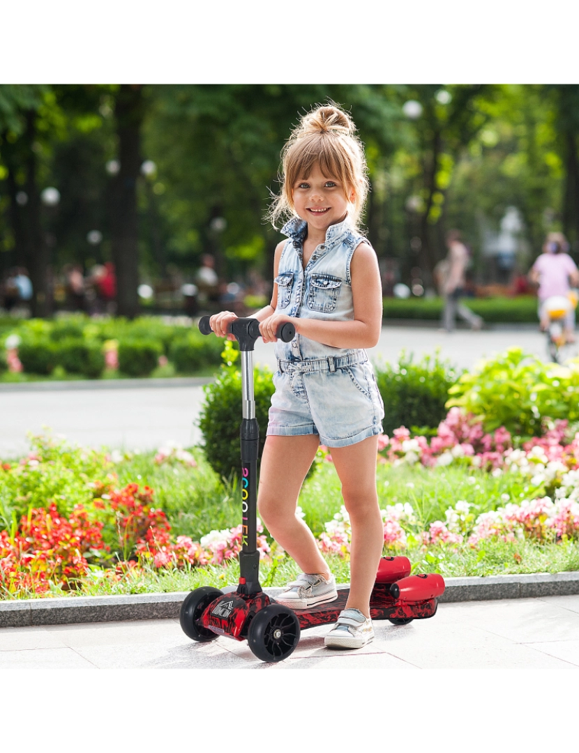 imagem de Patinete infantil 61cmx26cmx(63-81)cm cor vermelho 371-022RD2