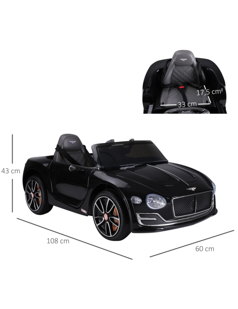 imagem de Carrinho infantil 108x60x43cm cor preto 370-045BK3