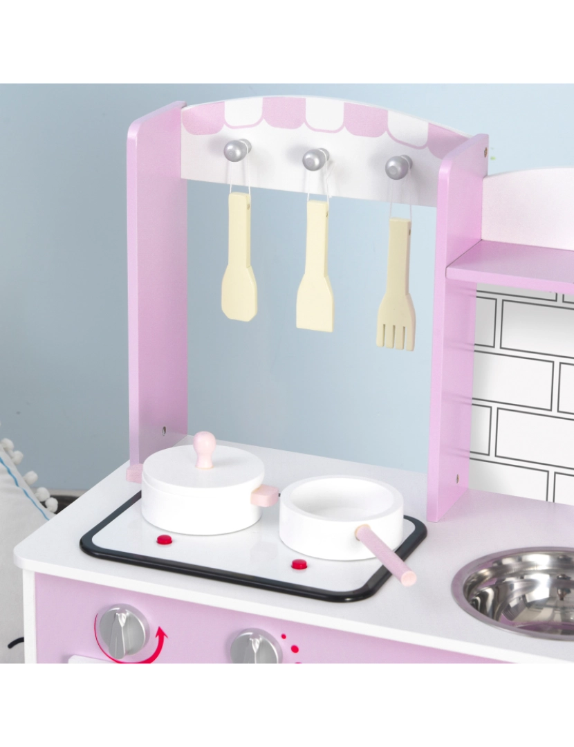 imagem de Cozinha infantil 55x30x80cm cor rosa 350-0814