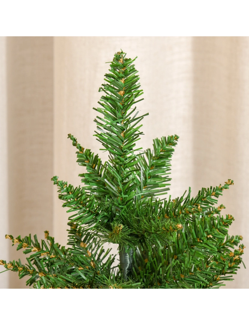 imagem de HOMCOM Árvore de Natal artificial pequena com 60 cm de altura com 70 filiais Base de tecido Mini árvore de Natal realista para interiores Verde8